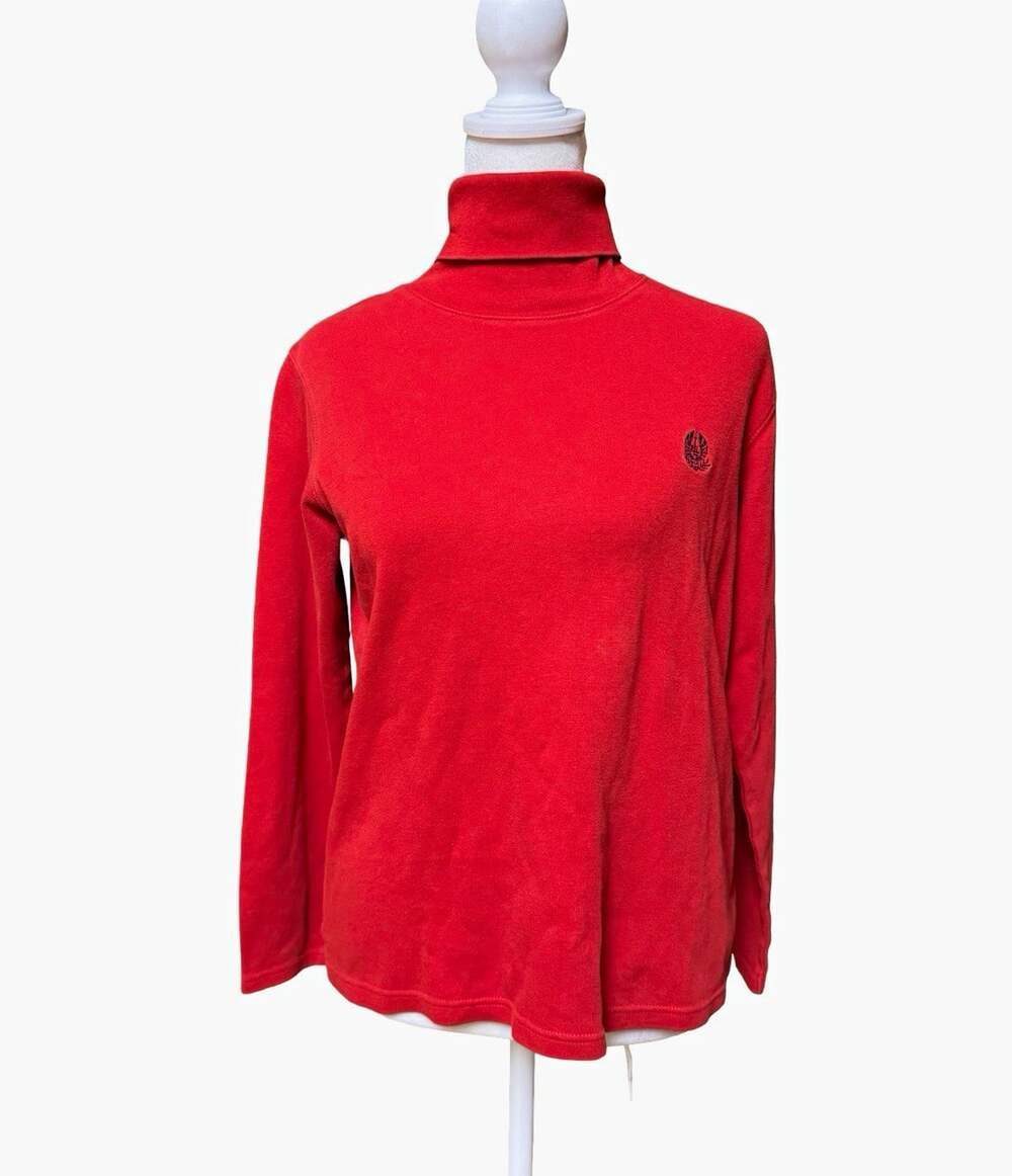 Lauren Ralph Lauren Red Knit Turtleneck Pullover Sweater Long Sleeve Cotton S